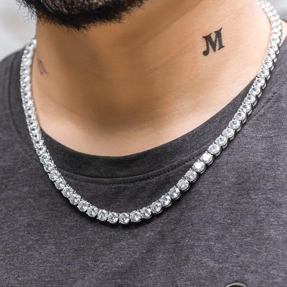 4mm Moissanite Necklace Chain D Color VVS1 clarity Diamond