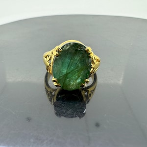 100% Natural and Certified Emerald Ring in Alloy (Panchdhatu), 5 to 8 Ratti Oval Cut Top Quality Panna Ring, Astrological Gemstone Ring
