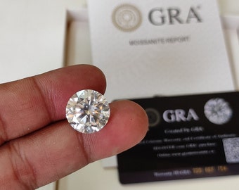 Pietra Di Moissanite Sciolta Certificata GRA Taglio Rotondo - Foto 6