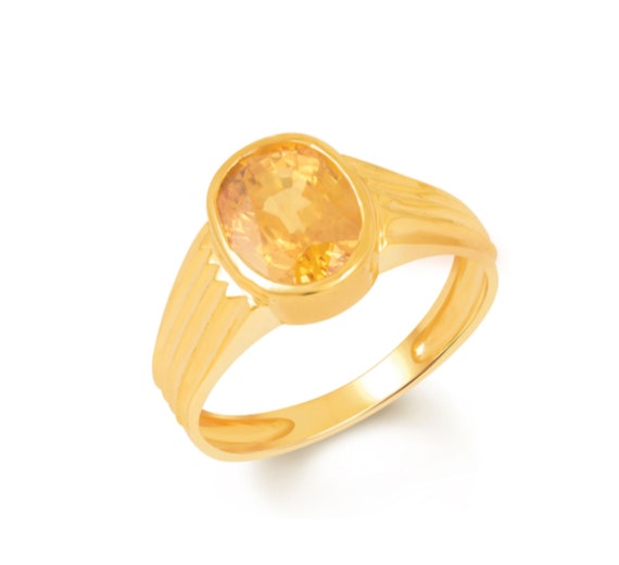 Yellow Sapphire Ring, Pukhraj Ring, Sapphire Ring, Gemston Ring copper  Panchdhatu Gold Plating Ring for Men & Woman - Etsy