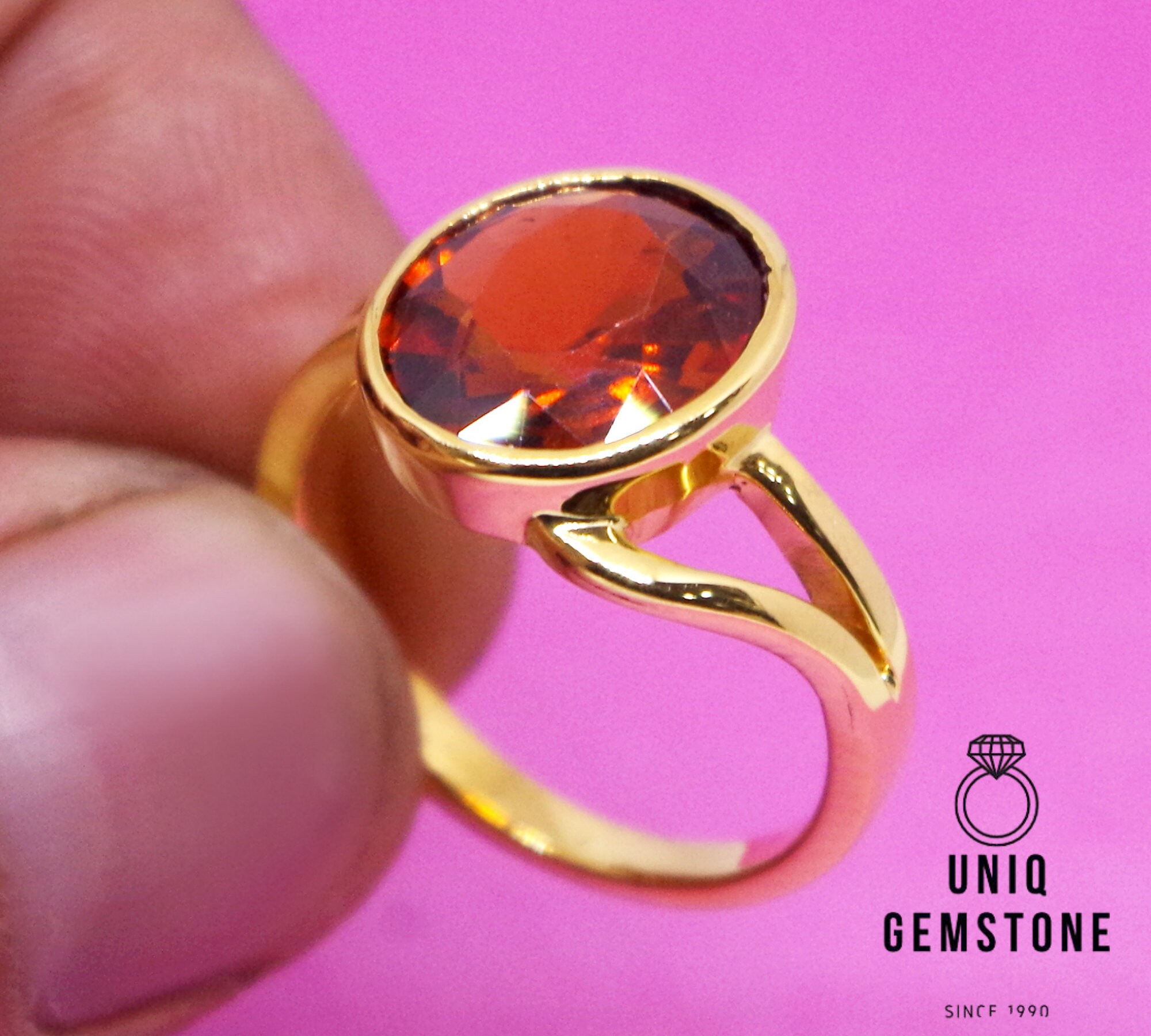 Buy Natural & Certified Hessonite Gomed Gemstone Rings – CLARA