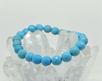 Pulsera de turquesa Firoza natural / Protección, positividad, calma / Joyería artesanal con piedras preciosas