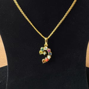 Navratna Pendant, Nine Gemstone Pendant in Alloy, Lab Certified and 100% Natural 9 Gemstone Pendant (Without Chain), Pendant Gift for Women