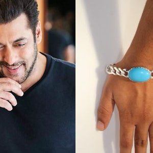 Salman Khan Bracelet | Turqoise Firoza Bracelet | Silver Firoza Beaded Bracelet | Bollywood Jewelry Salman Khan Orignal Turquoise Firoza