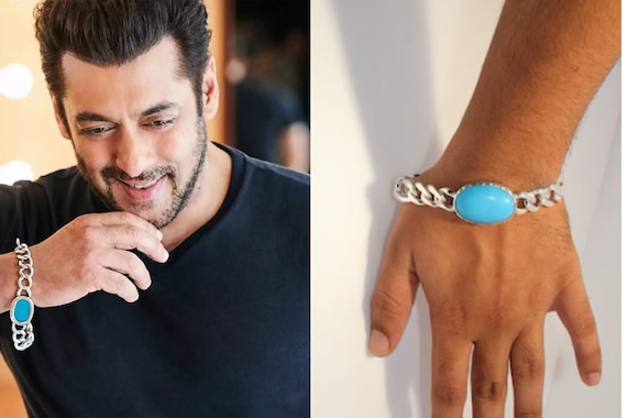 Buy Online Collections Bracelet Salman Khan Bracelet for men Jewellery  Steel Silver (Blue) at Amazon.in