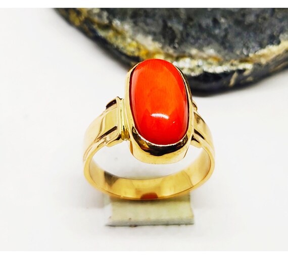 Moonga in gold ring new arrivals