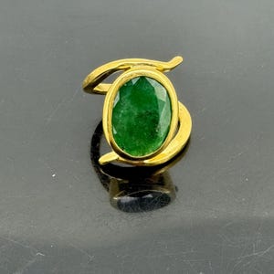 100% Natural and Certified Emerald Ring in Alloy (Panchdhatu), 5 to 8 Ratti Oval Cut Top Quality Panna Ring, Astrological Gemstone Ring