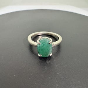100% Natural & Lab Certified Emerald Ring in Sterling Silver, 4 to 7 Carat Oval Cut Top Quality Panna Ring, Astrological Gemstone Ring