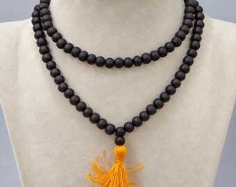Karungali Mala | 8mm Ebony Wood Beads | 29 Inch Spiritual Prayer Necklace | Traditional Meditation Japa Strand for Men & Women