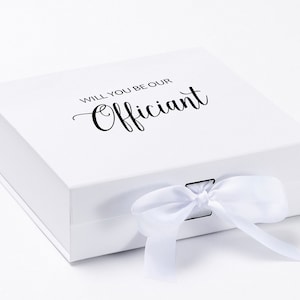 Caja de regalo de propuesta de lujo "¿Serás nuestro oficiante?" Sin borde