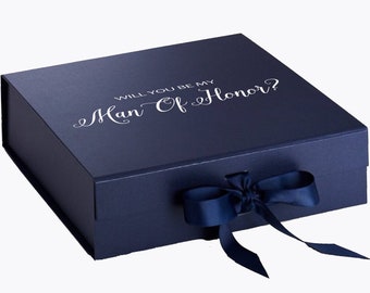 Luxury Will You Be My Man Of Honor? Proposal Box - color options, No border