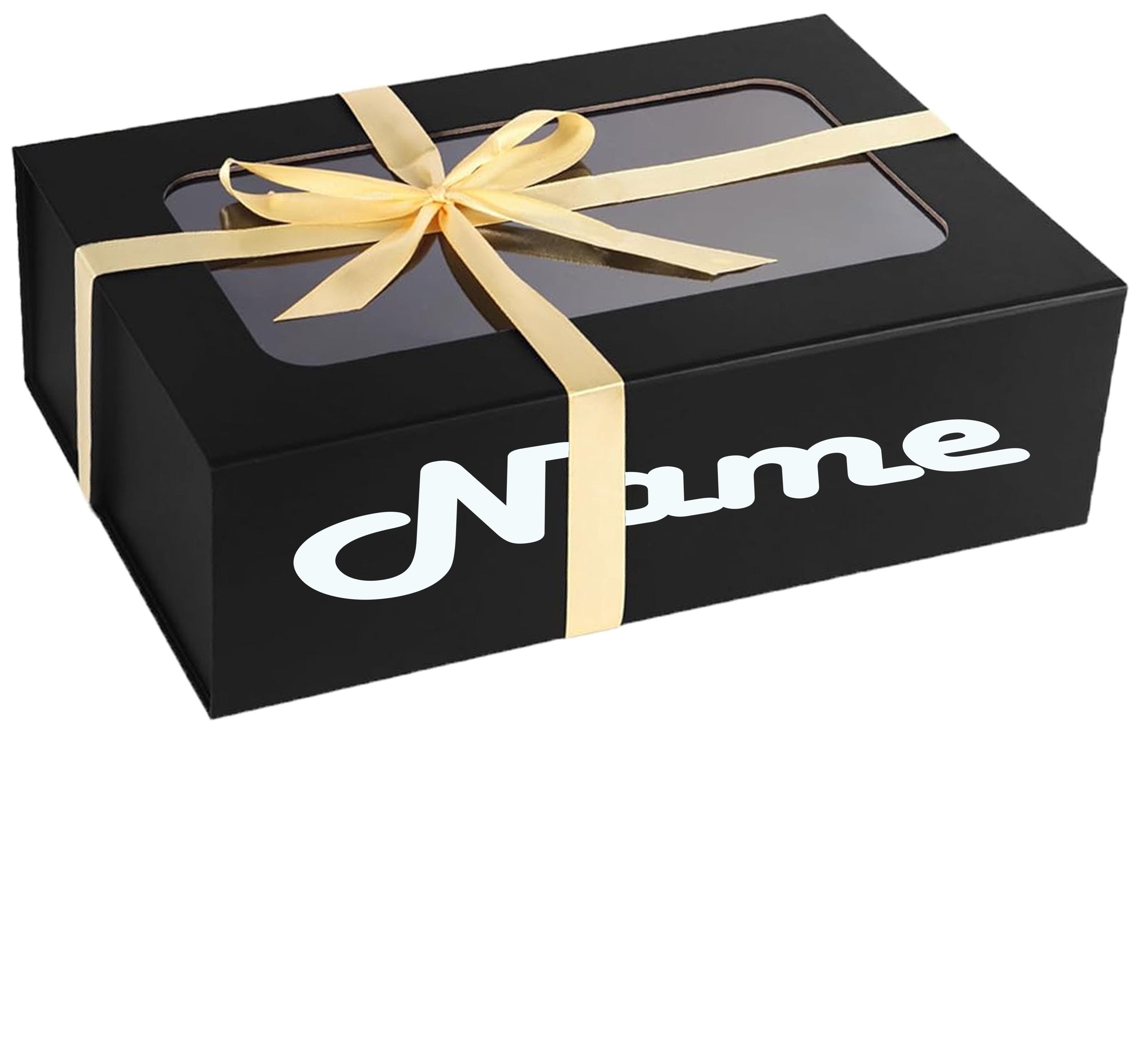 Personalized Name gift box with window Medium weight Style 152