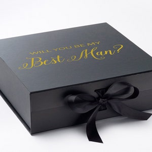 Luxe wordt u mijn getuige? Proposal Box - Black Box w/ Bow - Geen rand