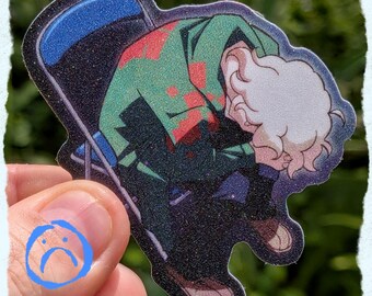nagito evangelion chair frosted glitter sticker