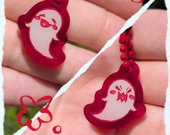 genshin impact hu tao ghost colored acrylic charm