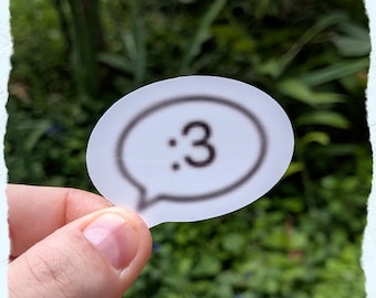 blurry colon 3 (:3) sticker