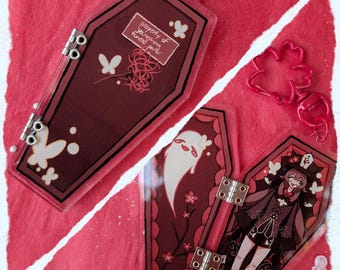 hu tao genshin impact hinged coffin keychain