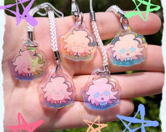 random holographic komaedaling phone charm gacha