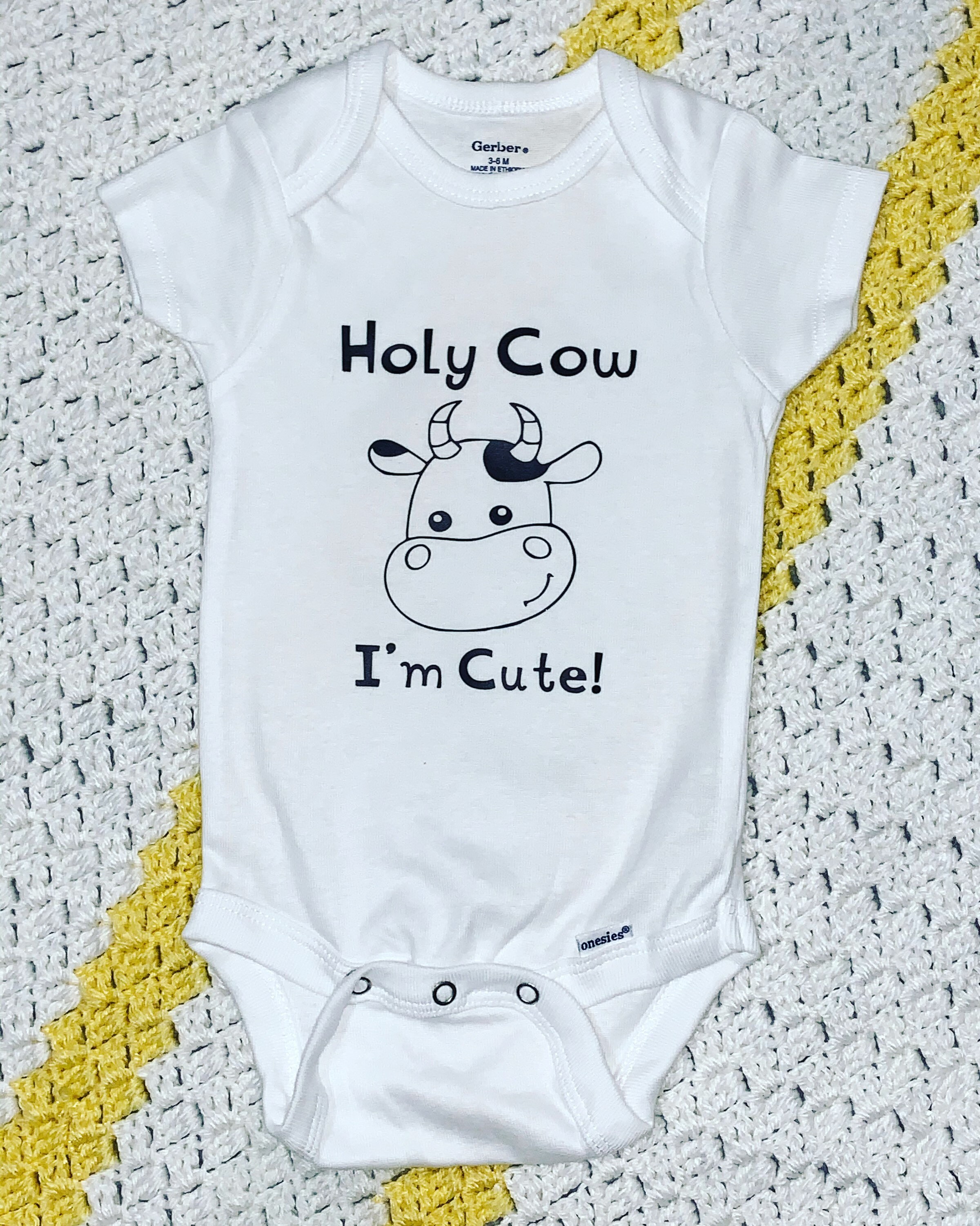 Holy Cow Im Cute Baby Onesie/ Cute Cow Onesie/ Baby Onesies/ Etsy