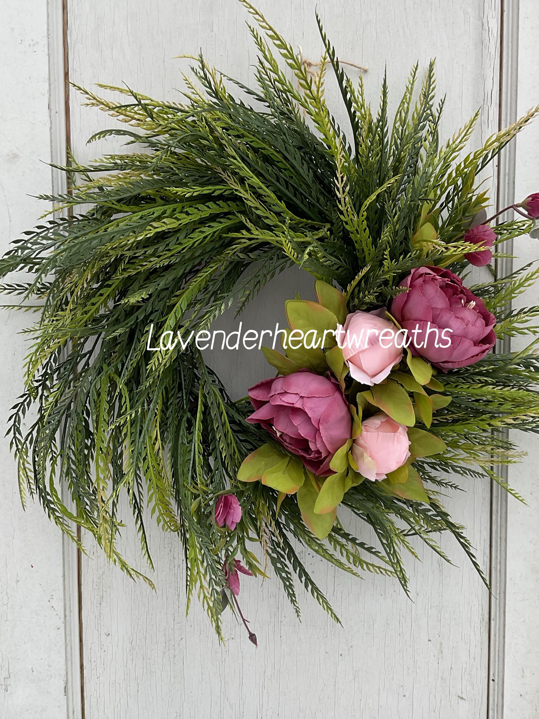 Small 14inch Saw Grass Wreath/door Wreath/ Peonies/ Farmhouse