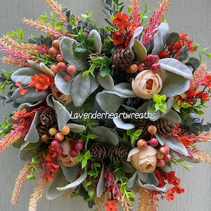 Mini fall harvest wreath/ cabinet wreath/ fall mini wreath/ farmhouse/ home decor