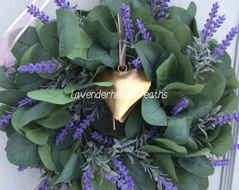 Mimi lavender wreath/ eucalyptus/ farmhouse/cabinet wreath