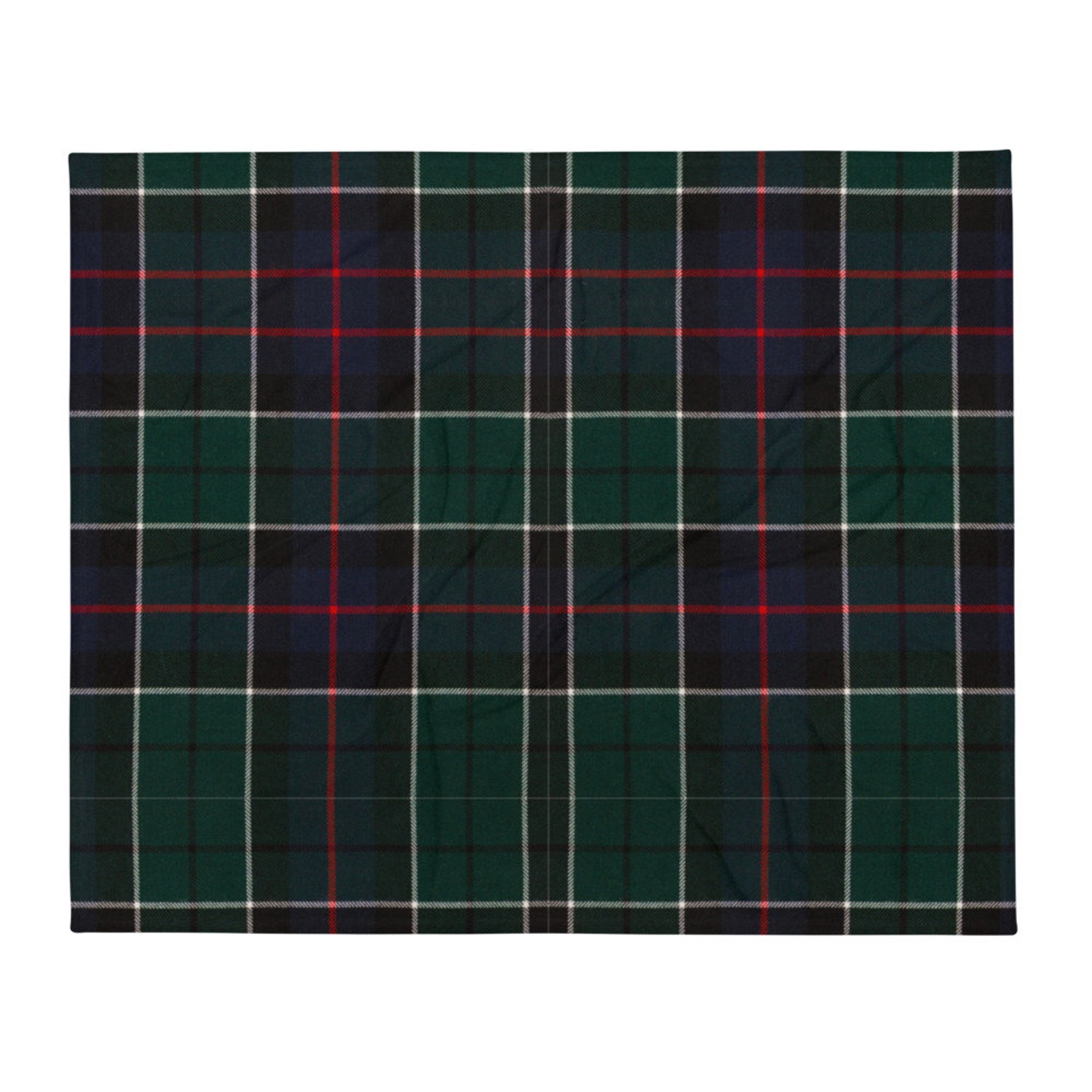 Green tartan Throw Blanket Etsy