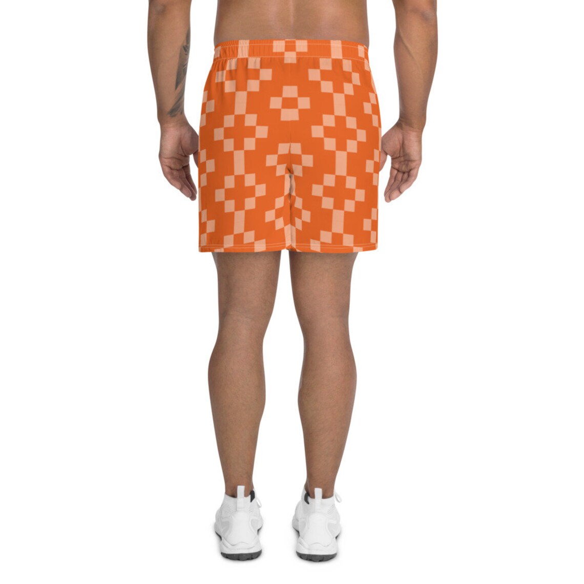 Men's Orange Athletic Long Shorts Etsy
