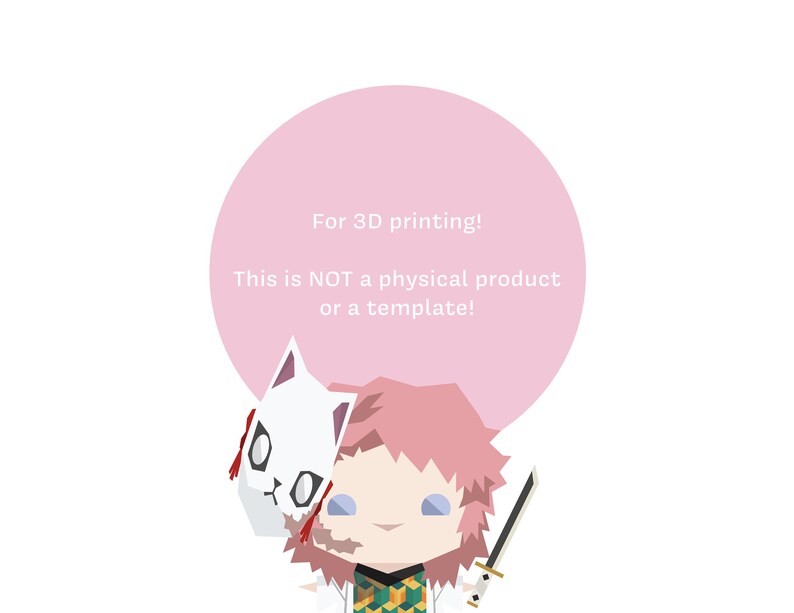 cosplay Kimetsu no Yaiba Sabito Mask OBJ File for 3D Printing