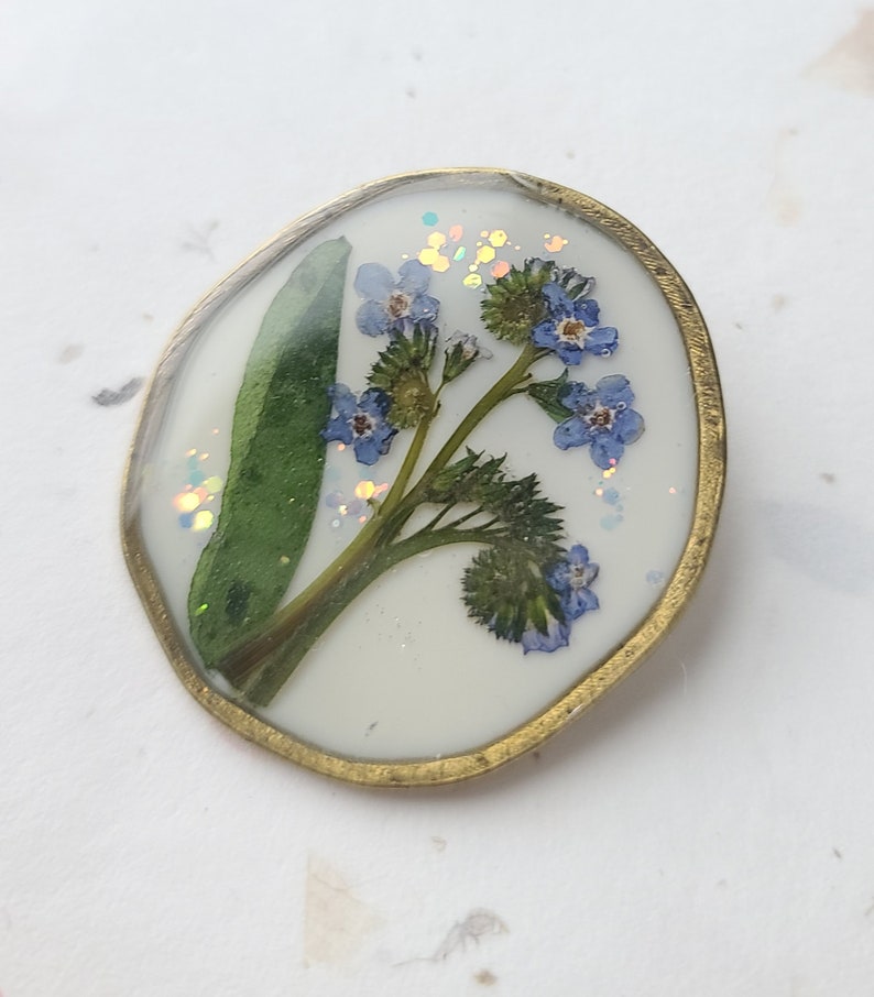 Dried flowers brooch,Resin flower brooch zdjęcie 2