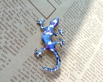 gekko brooch, unique and cute lizard brooch,