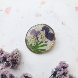 Dried flowers brooch,Resin flower brooch zdjęcie 4