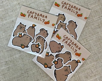 Capybara family sticker pack