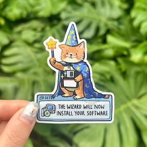 wizard cat software install sticker