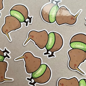kiwi bird sticker / kiwi fruit sticker / kiwi pun