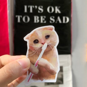 Traurige Katze Sticker Set