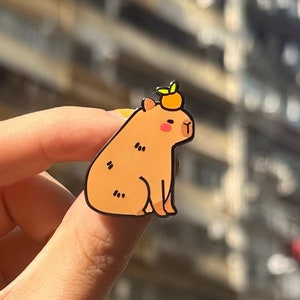 Cute capybara enamel pin