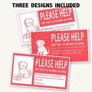 Tarjeta de contacto de emergencia para dueños de mascotas