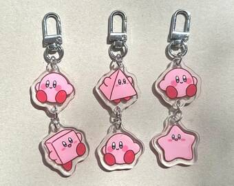 Kirby shapes acrylic charm / keychain