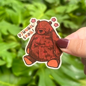 Adesivo djungelskog/urso marrom de pelúcia/adesivo de brinquedo macio de ursinho de pelúcia