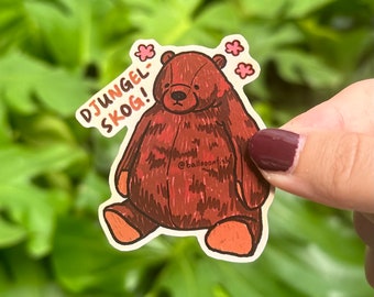 Djungelskog sticker / brown bear plush / teddy bear soft toy sticker