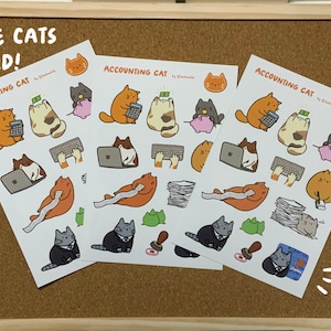 Stickerpakket boekhoudkundige kat