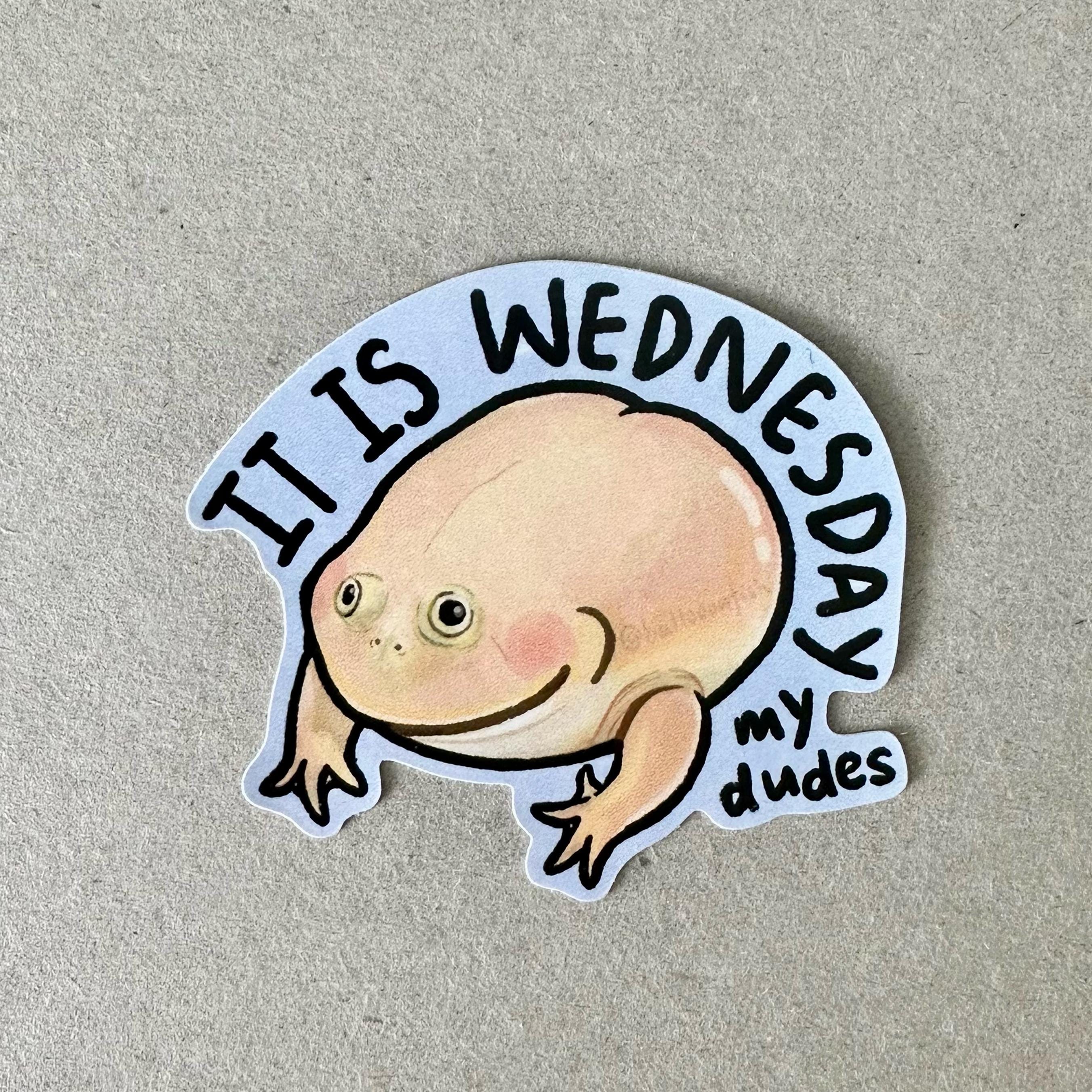 今日は水曜日です、私の仲間のカエルのミームのステッカー - Etsy 日本
