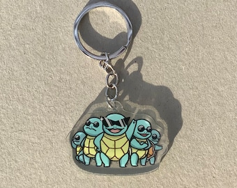 squirtle squad acrylic charm keychain