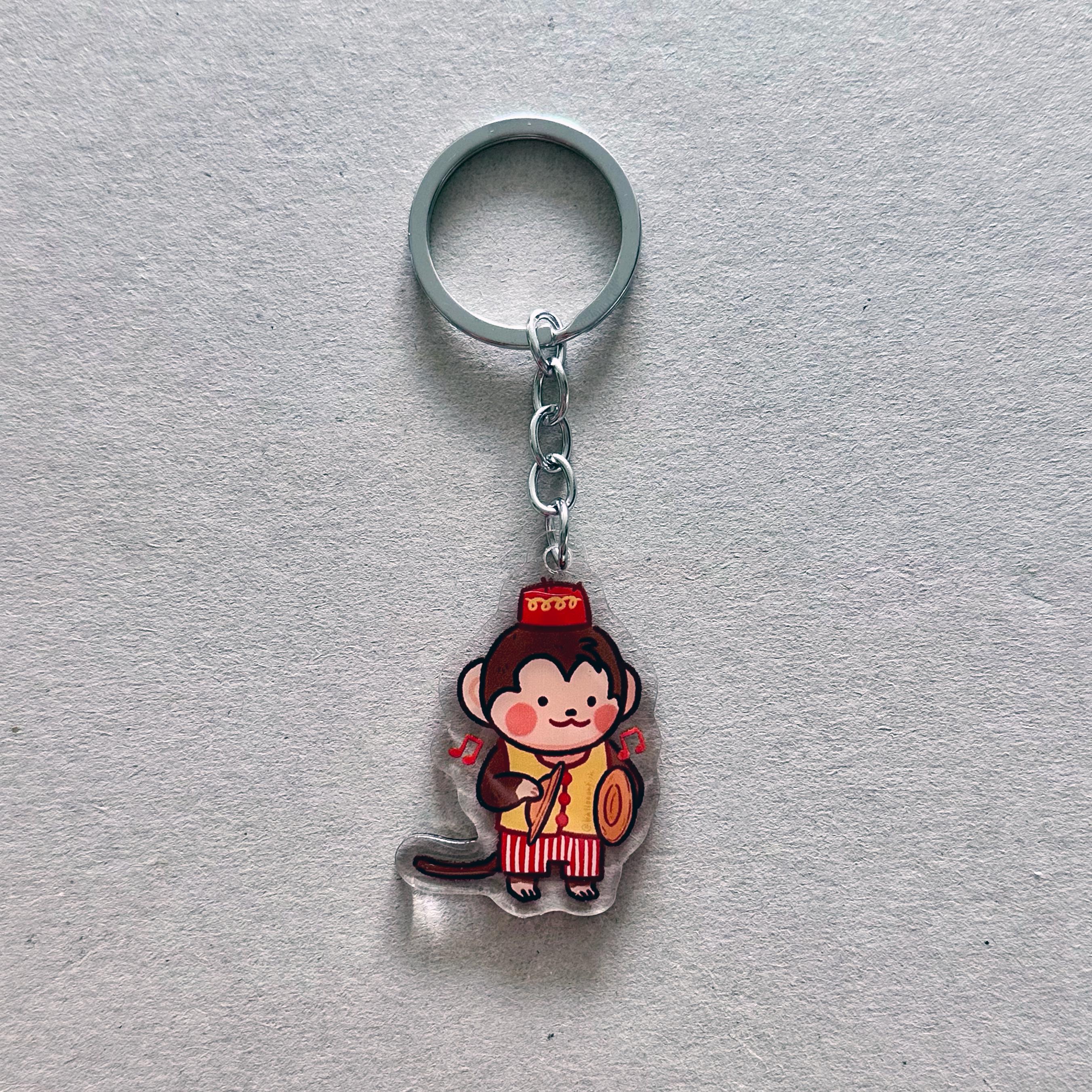 Monley Keychain Circus Monkey Acrylic Keychains - Etsy