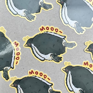 Pegatina de pingüino soñoliento