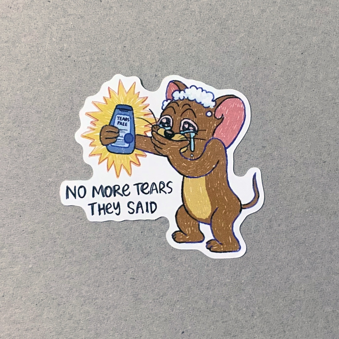 No More Tears Shampoo Jerry Mouse Meme Sticker 