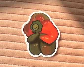 crying bell pepper sticker / emo veggie meme