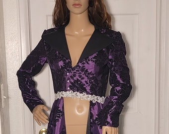 Handmade Purple and Black Renaissance/Pirate/ Vampire Gothic Coat - Small