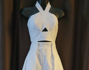 3 piece halter top outfit handmade, one of a kind